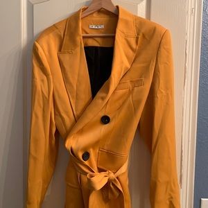 Mustard yellow pea coat